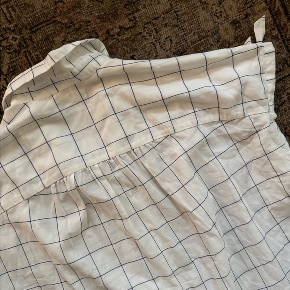 MADEWELL Central Tie-Sleeve Shirt Windowpane Small Blue/White - Picture 10 of 13